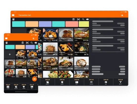 tablet pos and mobile pos with retailcloud restaurant solution screens